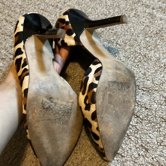 BCBGeneration Brown and Black Heels with Animal Print Size 8 - Picture 6 of 6